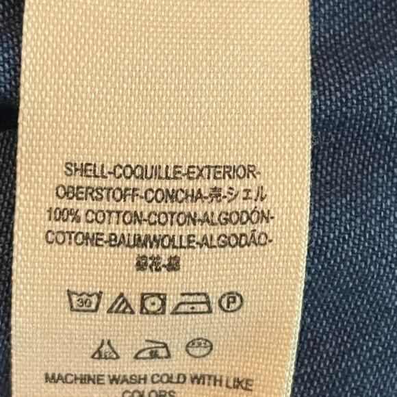 Free People‎ Chambray Jumpsuit L Racerback Wide Leg Cropped Raw Hem Boho - Picture 11 of 11